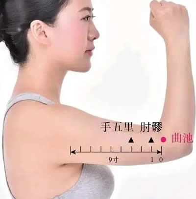 曲池穴的正确位置图